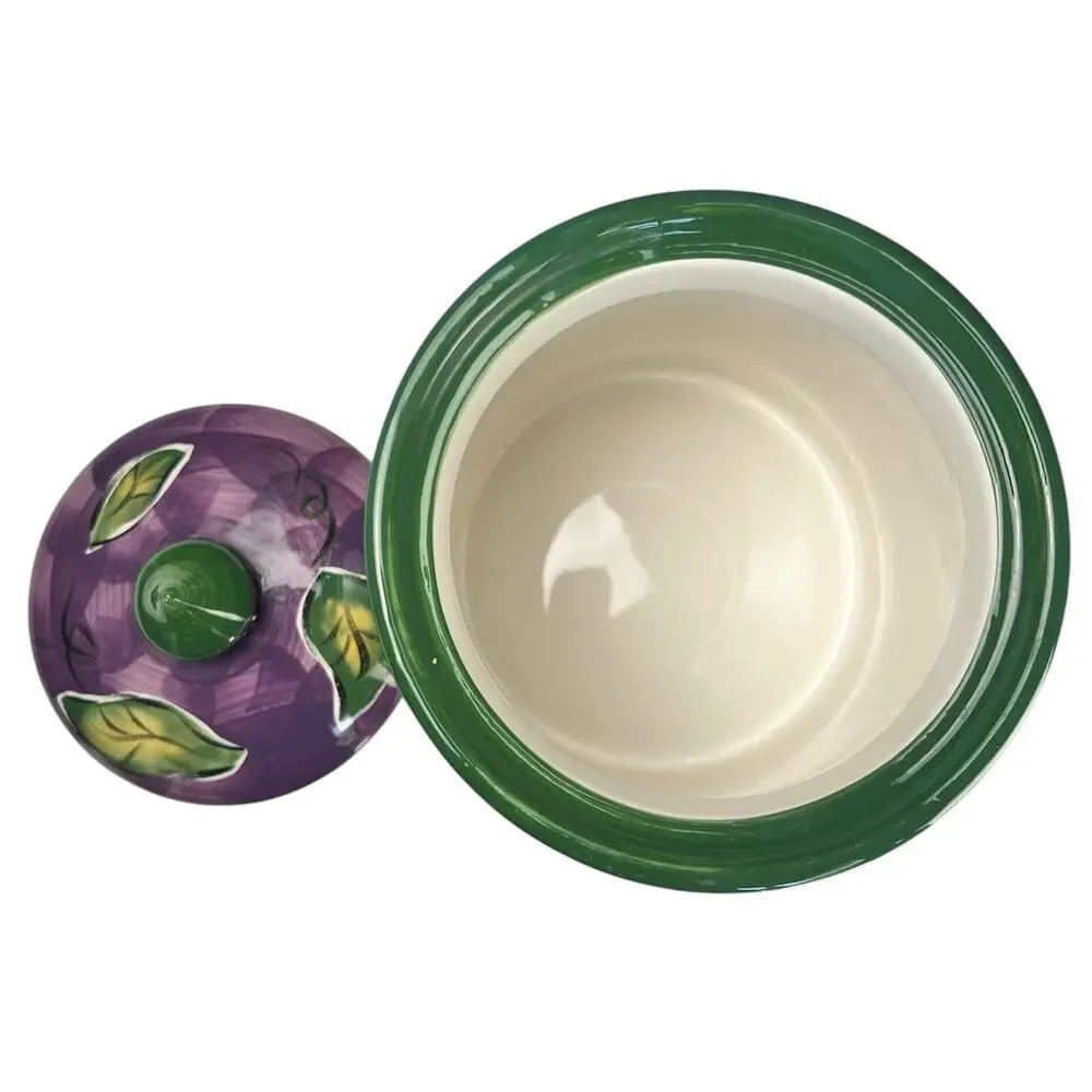 Tabletops Unlimited Vintage Scandicci Hand Painted Ceramic Fruit Canister Set 3
